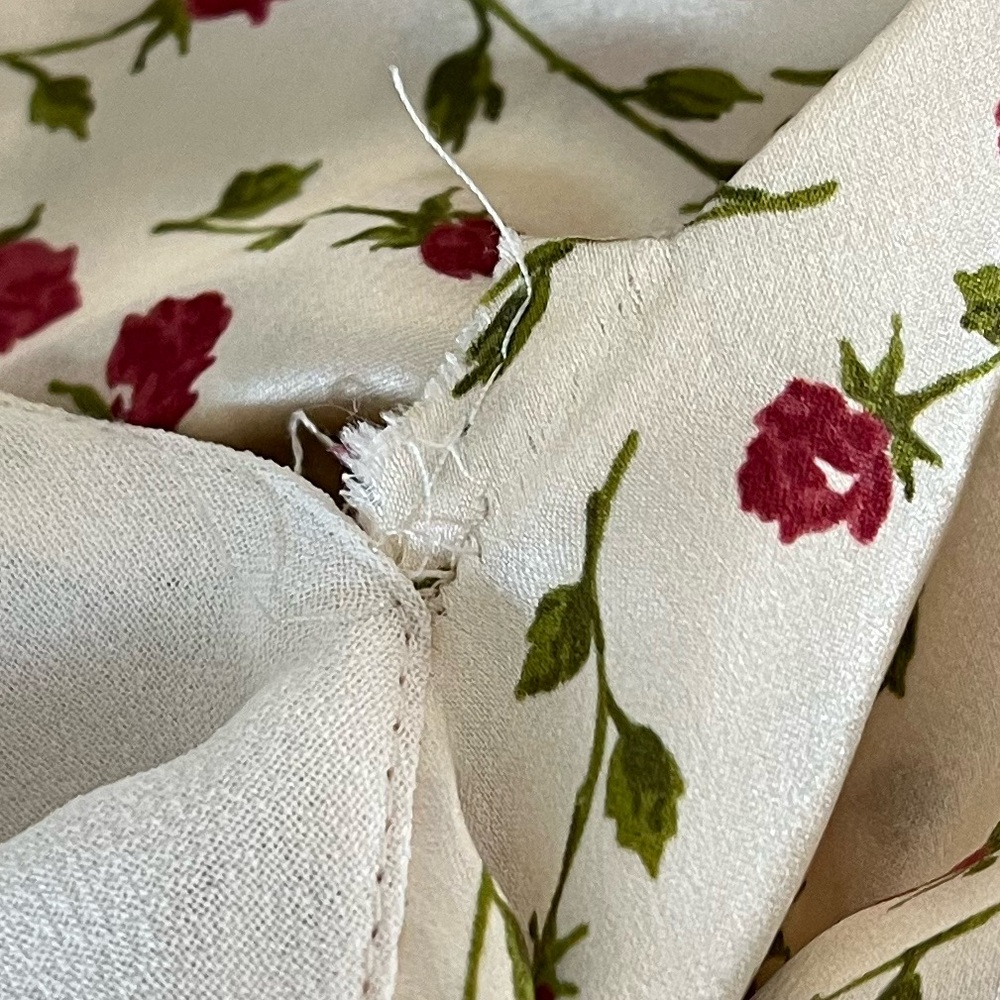 Reformation Madison Top - Silk Cream w/Floral Print Off Shoulder - Picture 15 of 16